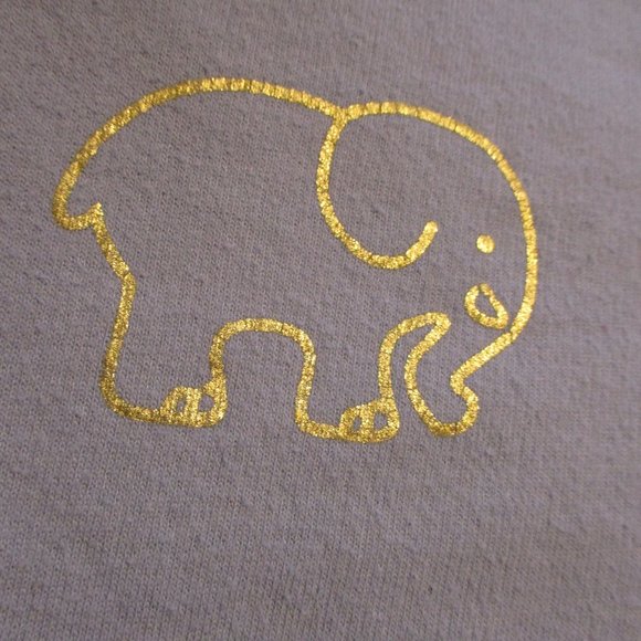 Ivory Ella Elephant Woman Small Blue Gold Graphic Long Sleeve Pullover Hoodie - Picture 2 of 6